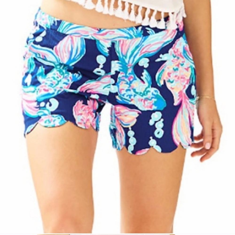Lilly Pulitzer Going Coastal Magnolia Scallop Hem Shorts Size 6 - Picture 8 of 9